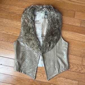 Women’s Faux Leather and Fur Vest